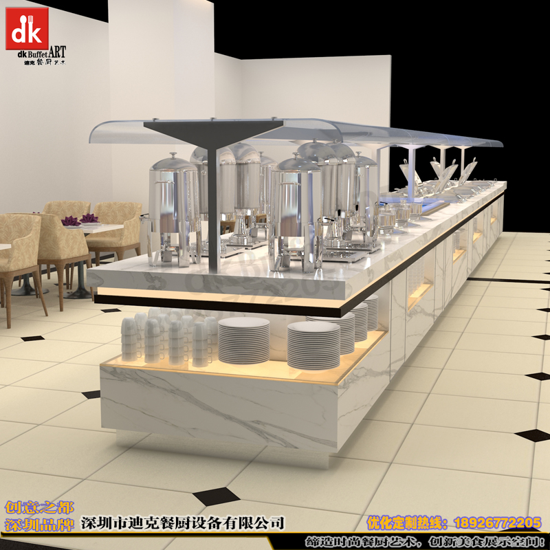 訂做自助餐廳取餐臺 爵士白全包自助餐臺設(shè)計(jì)制作 多功能自助餐桌