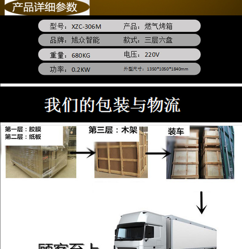 旭眾智能大型面包烤爐3層6盤(pán)商用烤箱燃?xì)饪鞠涞案馀_蛋撻烘爐