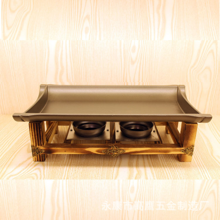批發(fā)鋁制商用多功能不粘燒烤盤 日式方形諸葛烤魚(yú)爐便攜酒精爐