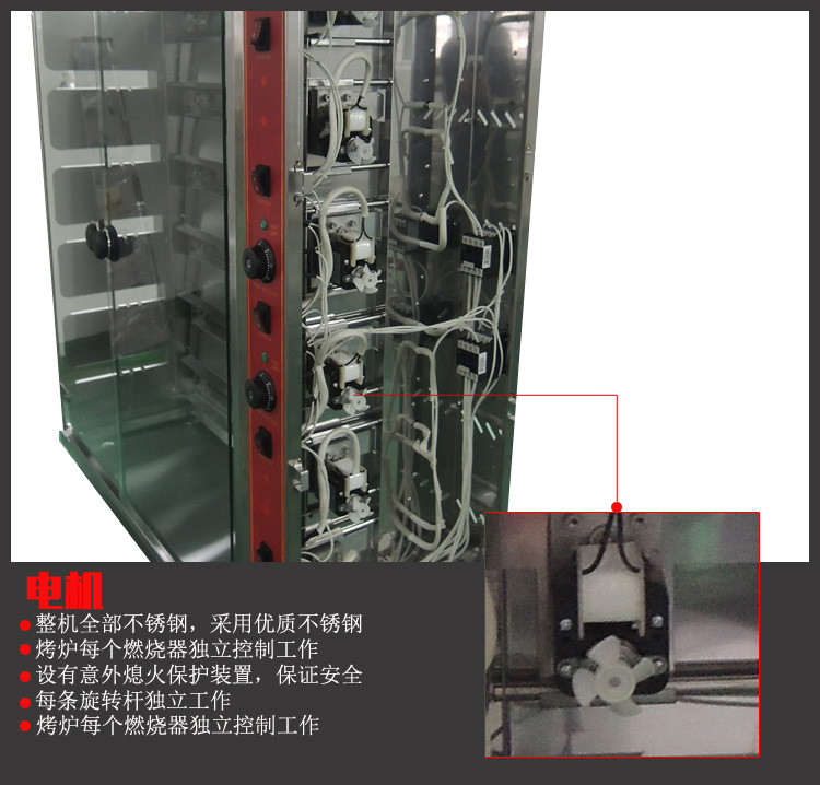 商用SEJ-3P自動(dòng)旋轉(zhuǎn)電熱燒雞爐燒烤爐 新款3棍烤乳鴿烤鴨電熱烤爐