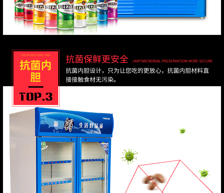 大型立式雙門(mén)冷藏柜保鮮柜冰柜冰箱展示柜冷柜商用飲料柜冷飲蔬菜