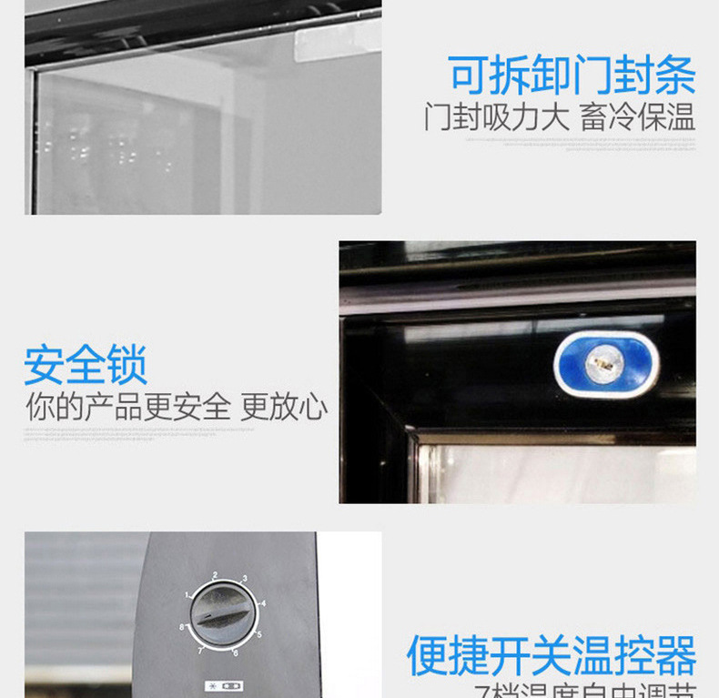 睿美展示柜直冷立式冰柜單門(mén)雙門(mén)商用冷藏冰箱飲料飲柜品展示冷柜