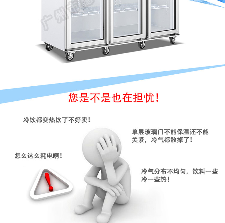 穗凌LG4-1000M3F立式單溫三門(mén)風(fēng)冷直冷展示冷藏柜商用超市冰柜