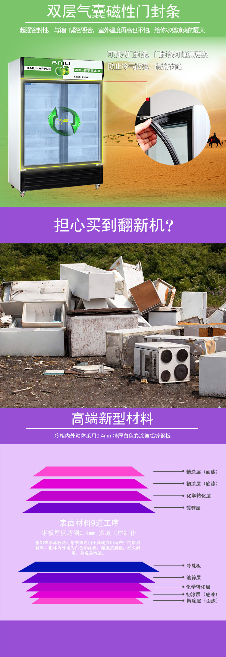 百利冷柜LC-308單門(mén)立式展示冰柜 商用保鮮冷藏柜 超市制冷設(shè)備