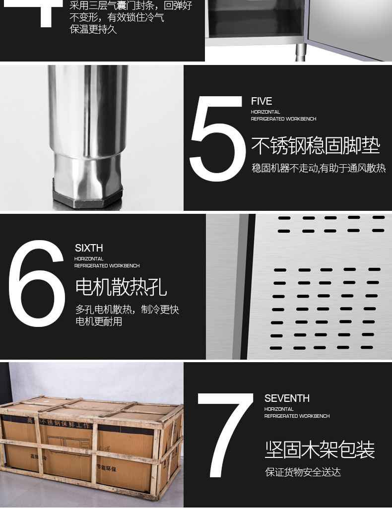 樂創(chuàng) 冷藏工作臺商用冰箱保鮮廚房奶茶店平冷操作臺 工作臺冰柜