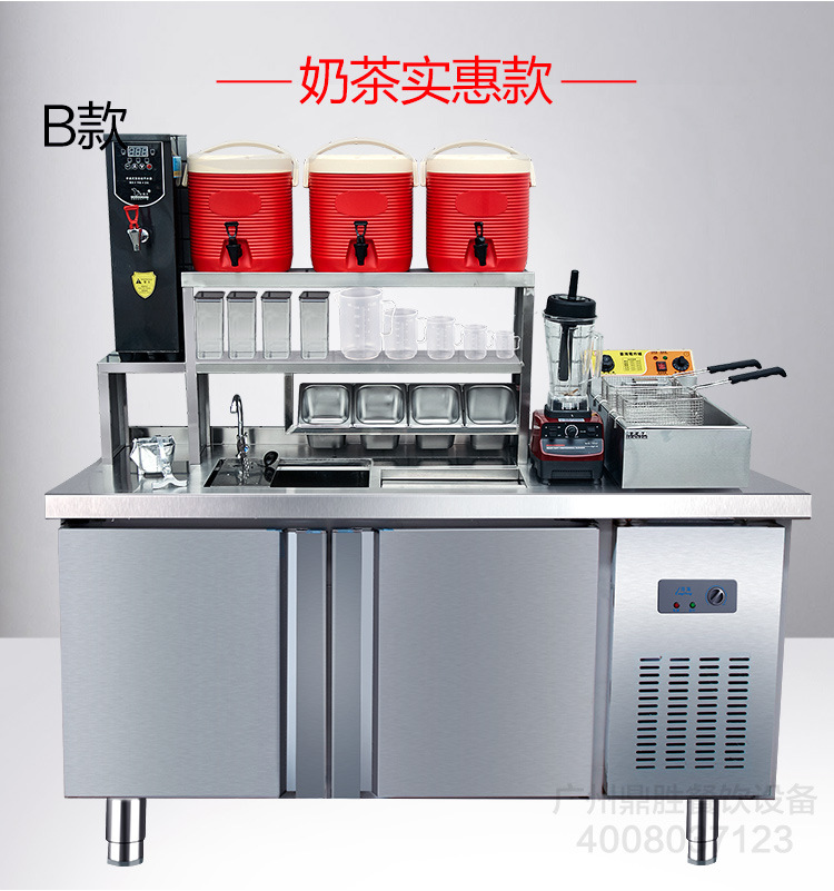 定制奶茶冷藏工作臺(tái)商用沙拉臺(tái)冷柜保鮮柜冷凍保鮮冷操作臺(tái)水吧臺(tái)
