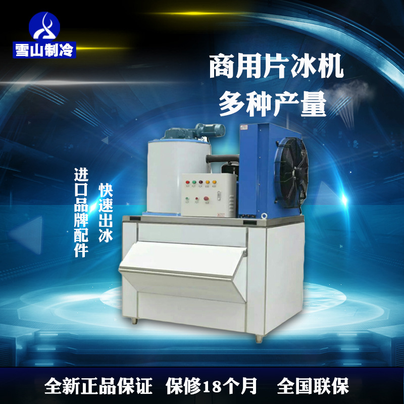 海鮮鱗片型制冰設備 超市工業(yè)大型碎冰機 全自動商用片冰制冰機