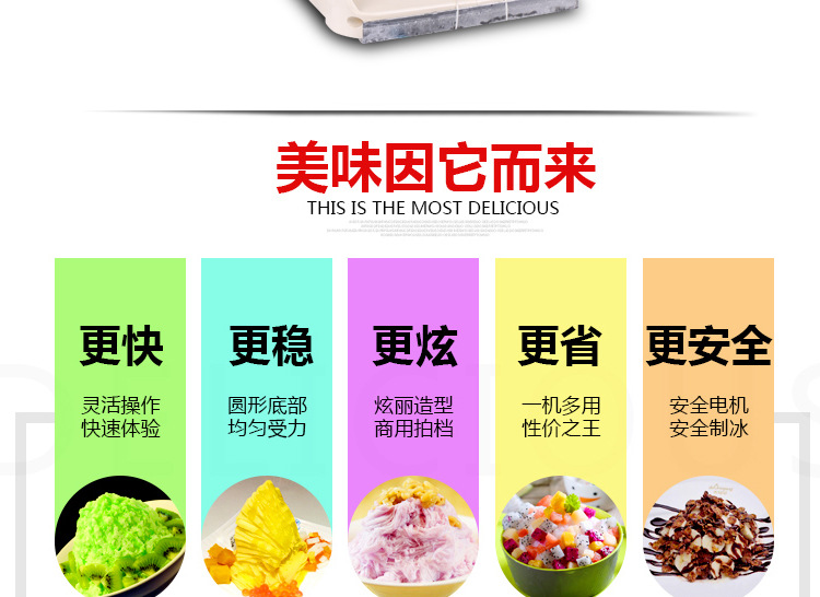 奇博士綿綿冰刨冰機(jī)奶茶店冰沙機(jī)商用電動(dòng)削冰雪花綿綿冰磚碎冰機(jī)