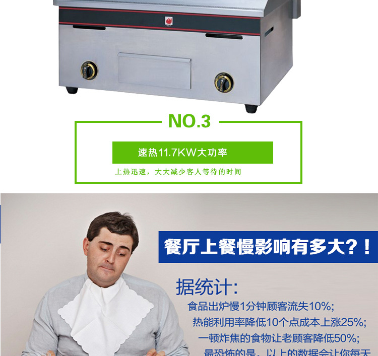 新粵海GH-720商用扒爐燃?xì)馀_式扒爐手抓餅機煎餅機全國聯(lián)保