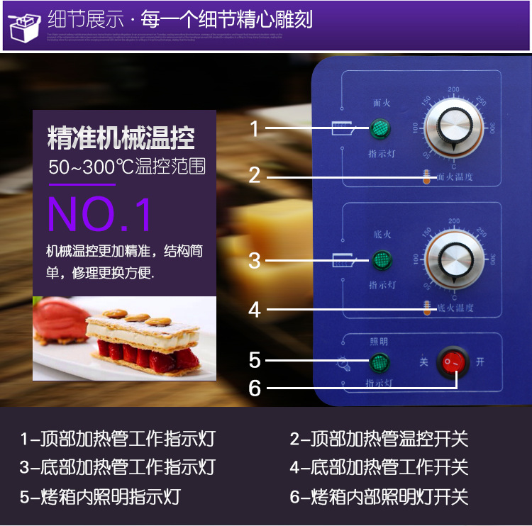 雄鵬世紀(jì)單層電烤箱商用披薩爐月餅面包蛋撻烘培烤箱一層一盤(pán)烘爐