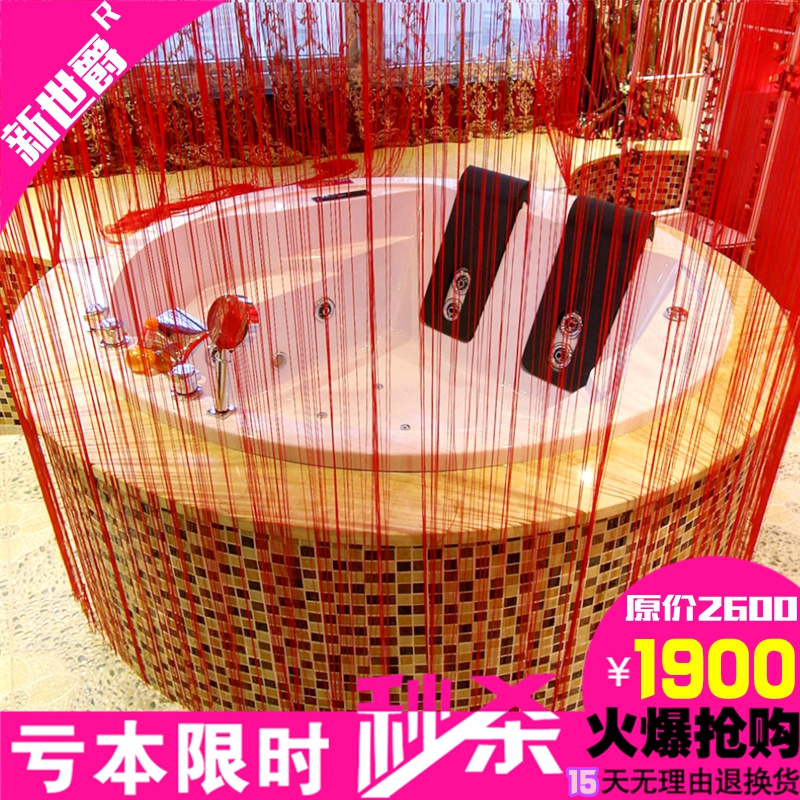 嵌入式雙人沖浪按摩浴缸成人豪華型情侶浴缸恒溫泡泡酒店獨(dú)立浴池