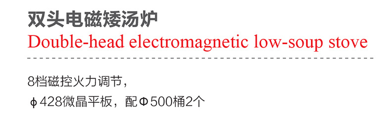 威達豪雙頭電磁矮湯爐30kw 8檔磁控火力調(diào)節(jié)大功率落地電磁爐