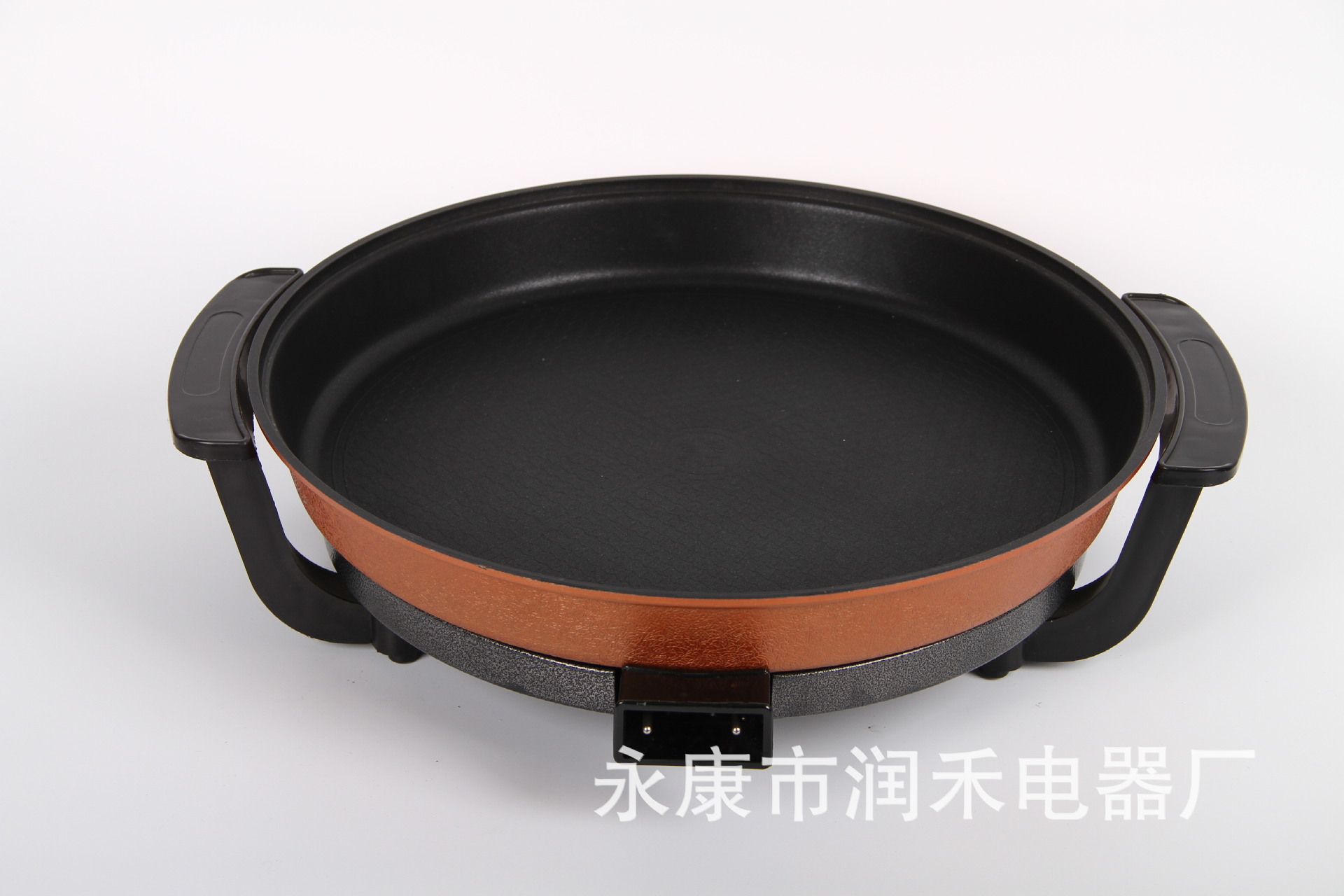 廠家直銷(xiāo)家用多功能電火鍋圓形電煎鍋便攜不粘鍋電烤鍋可定制
