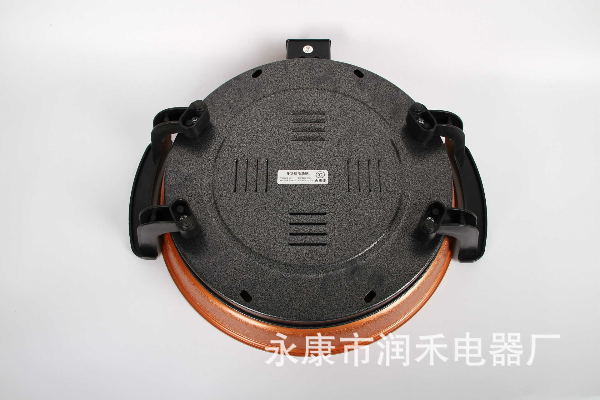 廠家直銷(xiāo)家用多功能電火鍋圓形電煎鍋便攜不粘鍋電烤鍋可定制