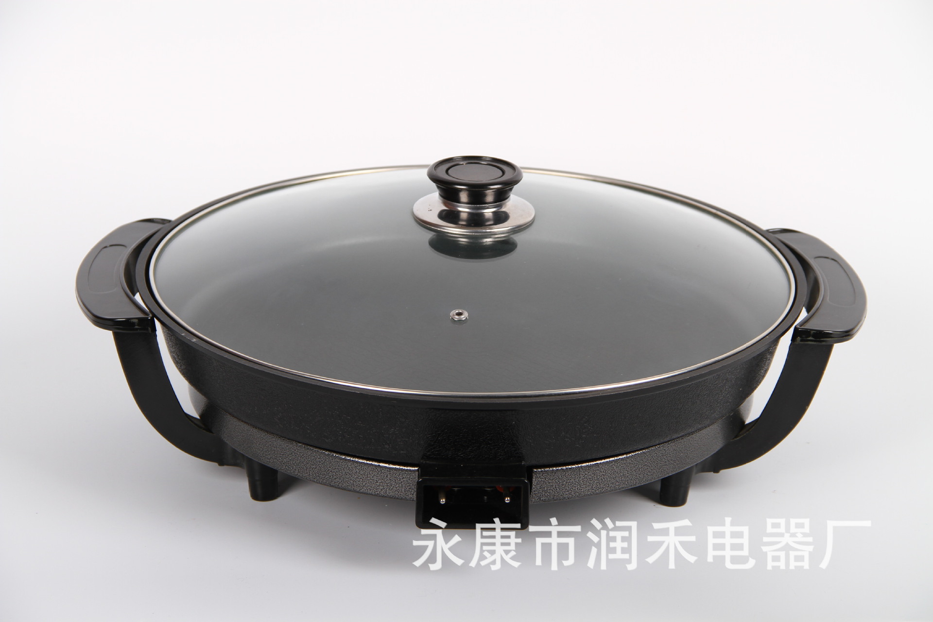 廠家直銷(xiāo)家用多功能電火鍋圓形電煎鍋便攜不粘鍋電烤鍋可定制
