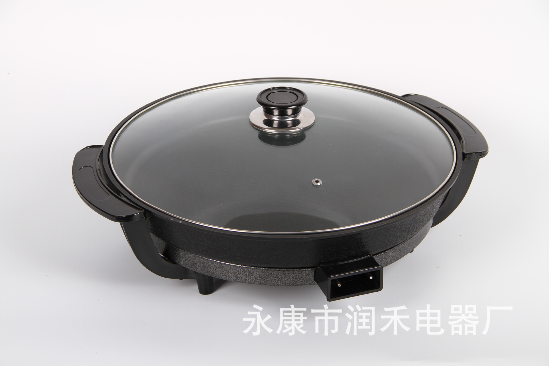 廠家直銷(xiāo)家用多功能電火鍋圓形電煎鍋便攜不粘鍋電烤鍋可定制