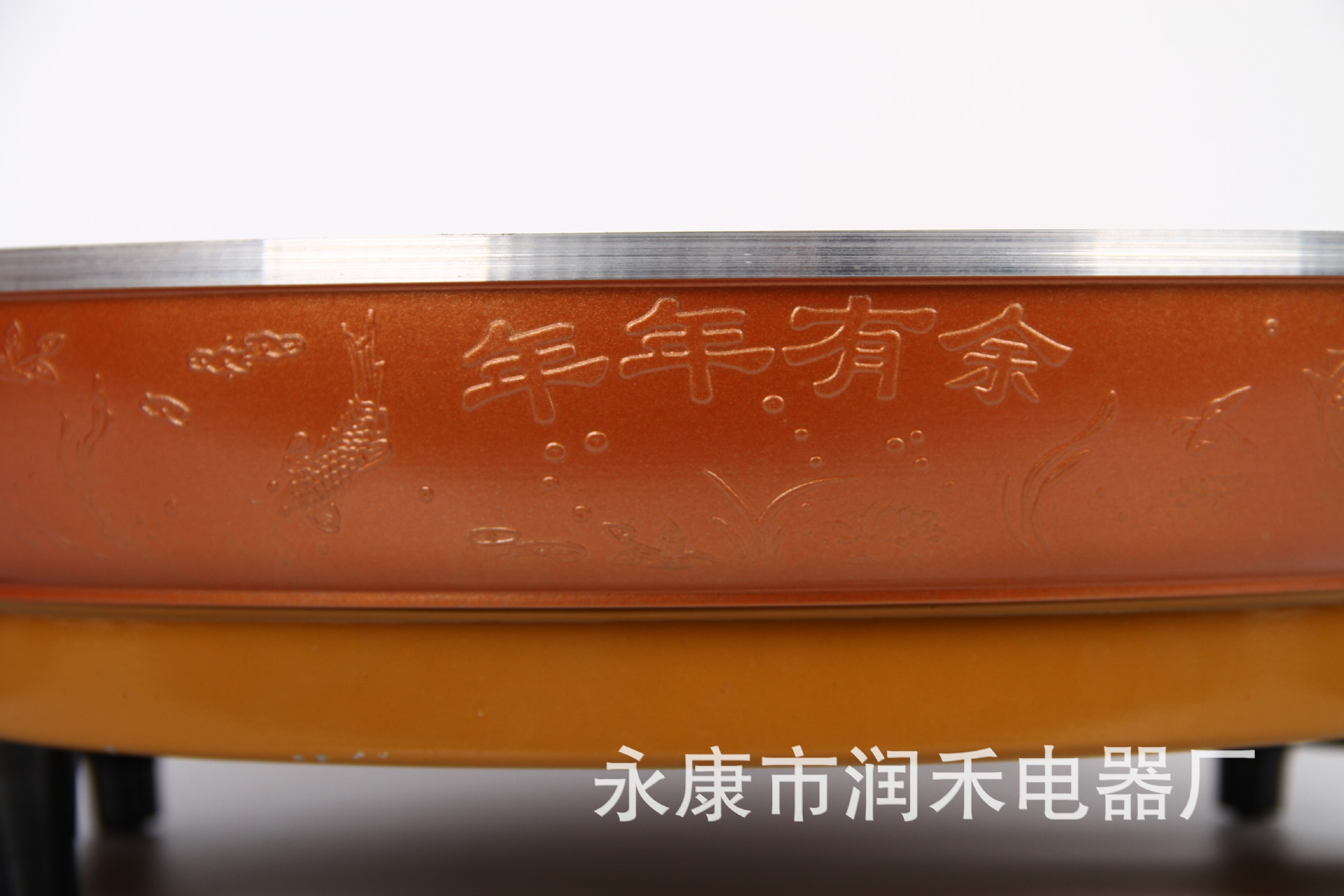 廠家直銷(xiāo)家用多功能電火鍋圓形電煎鍋便攜不粘鍋電烤鍋可定制