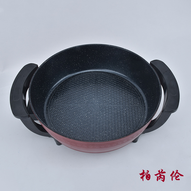 供應(yīng)韓式多功能電熱鍋電蒸電燉圓鍋 家用一體不粘鍋無(wú)油煙電炒鍋