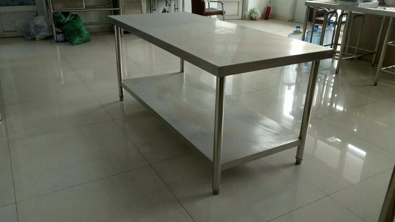 廠家直銷 雙層不銹鋼面案工作臺(tái)優(yōu)質(zhì)不銹鋼組合廚房工作臺(tái)可定制