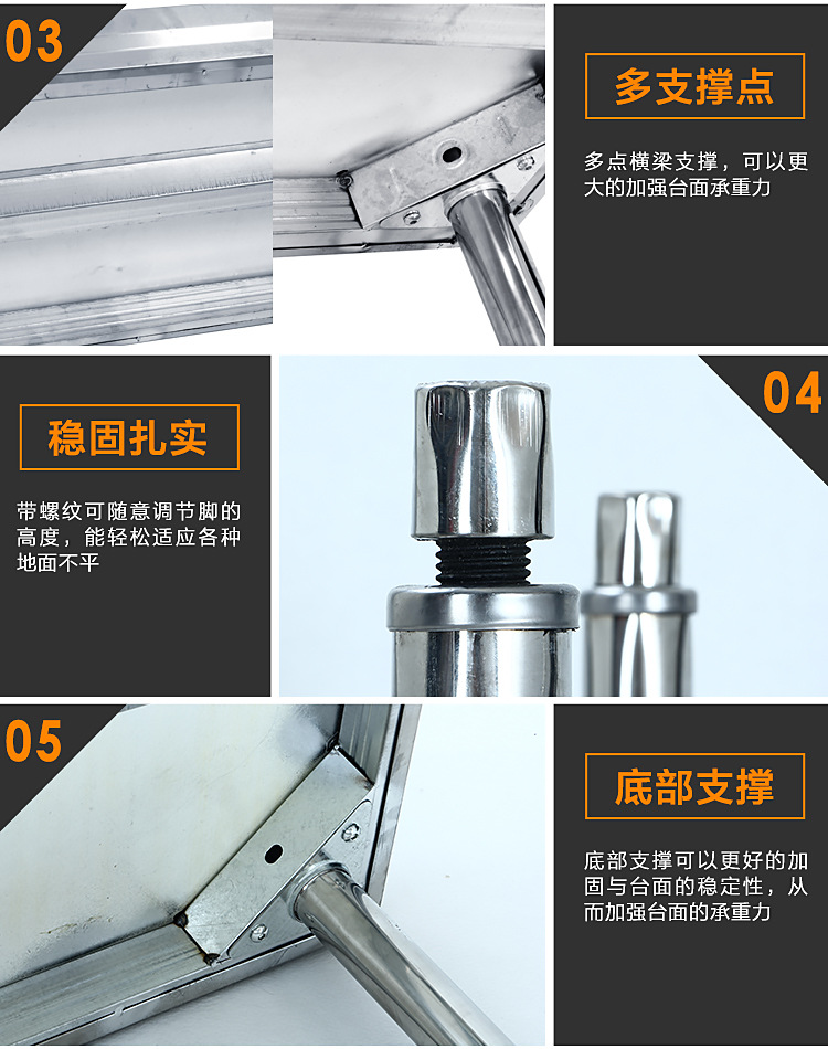 生產(chǎn)廠家 批發(fā)雙層201不銹鋼工作臺(tái) 廚房案板操作臺(tái) 打荷臺(tái)
