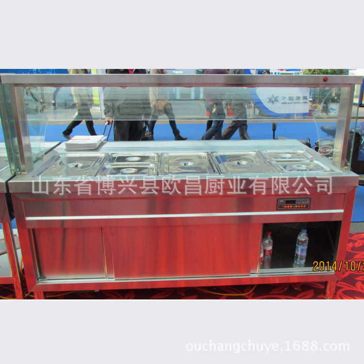 供應(yīng)不銹鋼保溫快餐售飯臺 早餐車 保溫玻璃售飯車 小菜保溫餐車