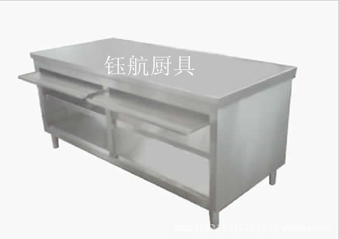 鈺航廚業(yè) 廠家直銷 不銹鋼拉門工作臺(tái)雙通 優(yōu)質(zhì)廚房工作臺(tái)