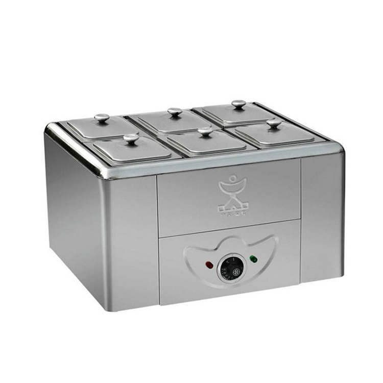 六格電熱保溫箱 牛雜爐保溫湯池 電熱恒溫汁箱 暖菜盆臺(tái)式不銹鋼