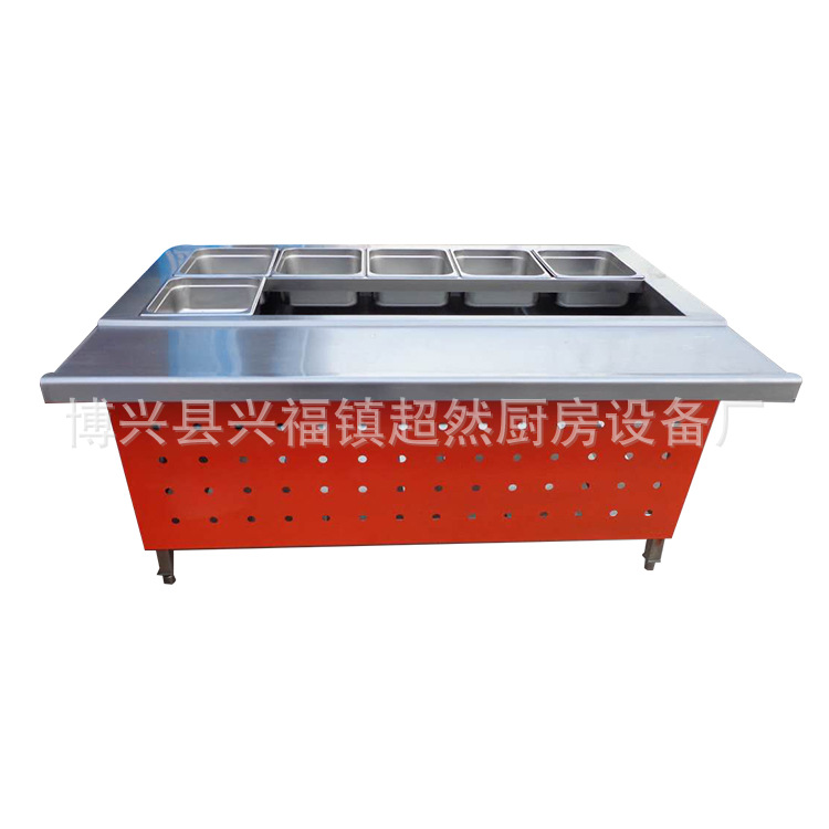 商用電熱保溫湯池深湯菜爐3/6/8/10格暖湯爐保溫臺(tái)售飯臺(tái)快餐車