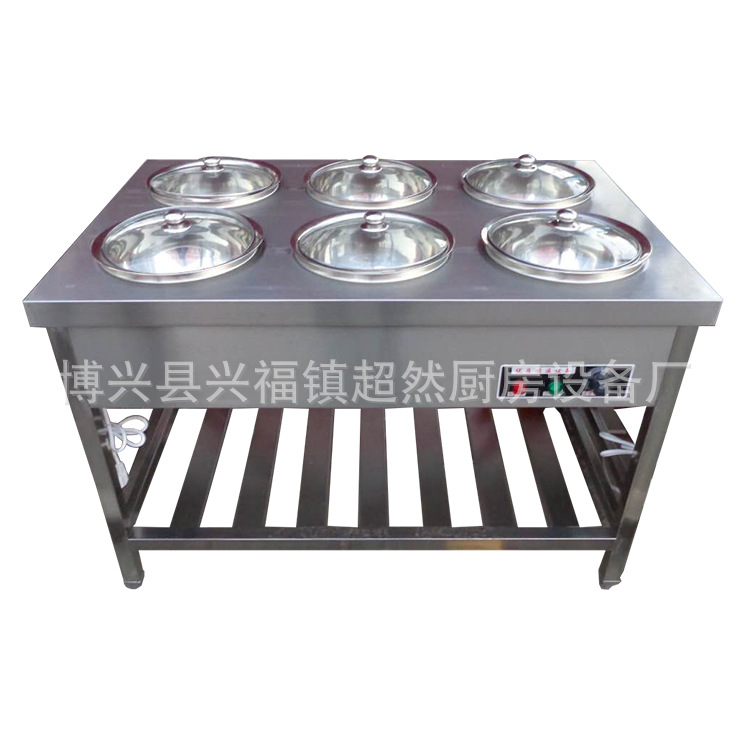 商用電熱保溫湯池深湯菜爐3/6/8/10格暖湯爐保溫臺(tái)售飯臺(tái)快餐車