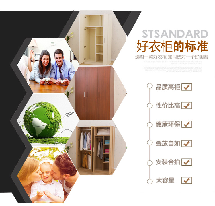 板式衣柜兒童衣柜衣櫥儲(chǔ)物柜 二三四門(mén)現(xiàn)代簡(jiǎn)易整體衣柜廠家批發(fā)